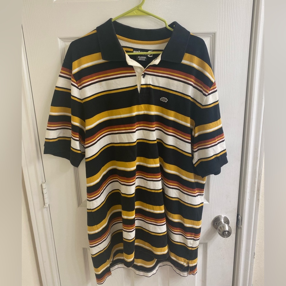 Echo UNLTD Mens Short Sleeve Polo Red/Black/yellow xl